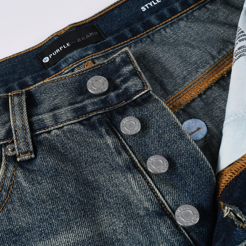 Purple Flared Blue Jeans