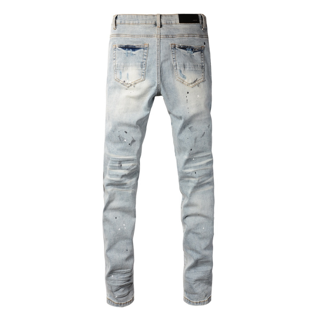 Amr Paint Ripped Jeans