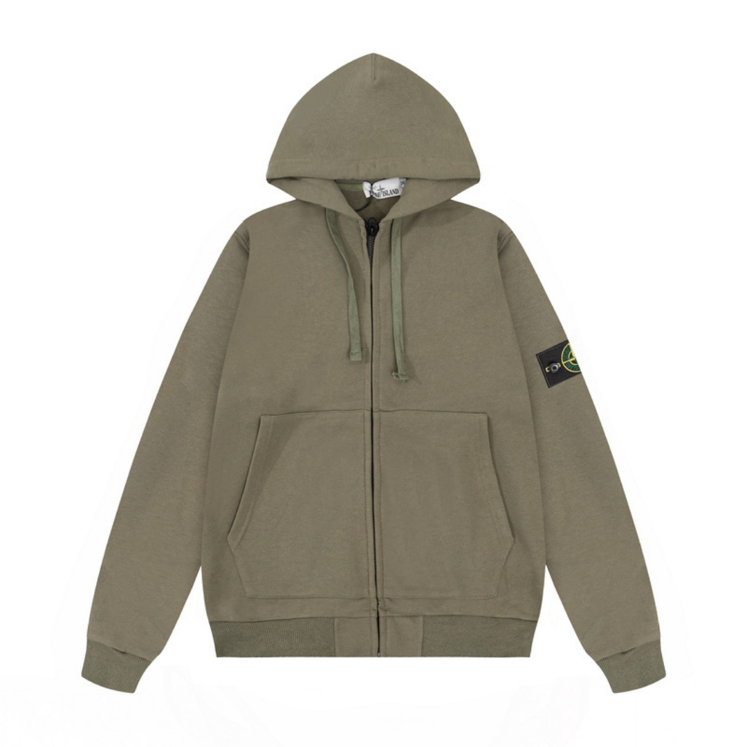 Stone Monogram Zip Hoodie